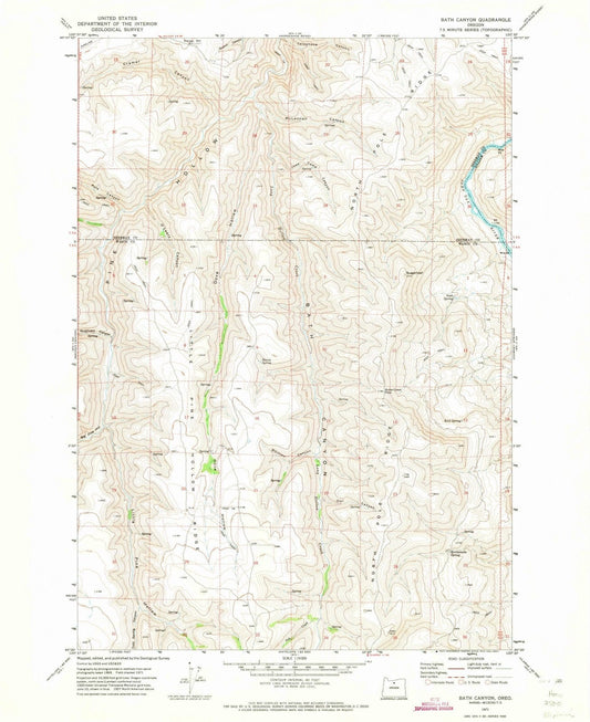 1971 Bath Canyon, OR - Oregon - USGS Topographic Map