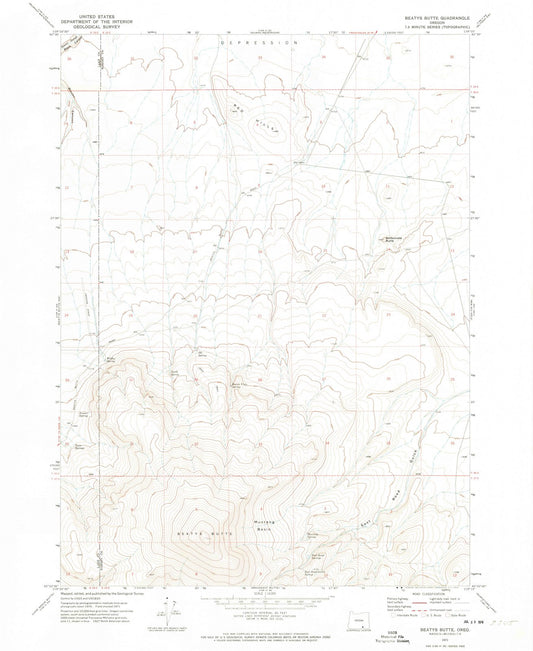 1971 Beatys Butte, OR - Oregon - USGS Topographic Map v2