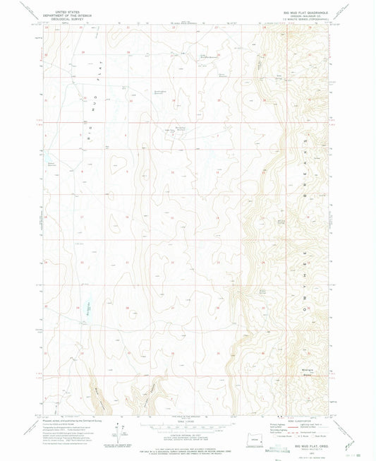1972 Big Mud Flat, OR - Oregon - USGS Topographic Map