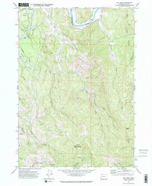 1971 Bill Peak, OR - Oregon - USGS Topographic Map