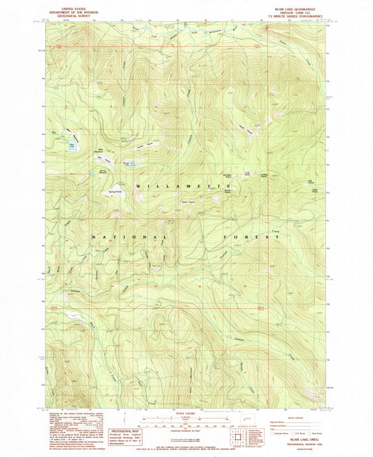 1986 Blair Lake, OR - Oregon - USGS Topographic Map