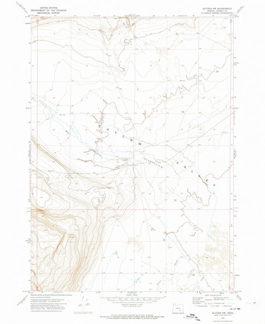 1971 Blitzen, OR - Oregon - USGS Topographic Map