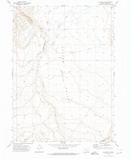 1971 Blitzen, OR - Oregon - USGS Topographic Map v2