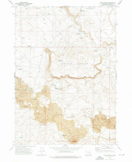 1972 Bogus Bench, OR - Oregon - USGS Topographic Map
