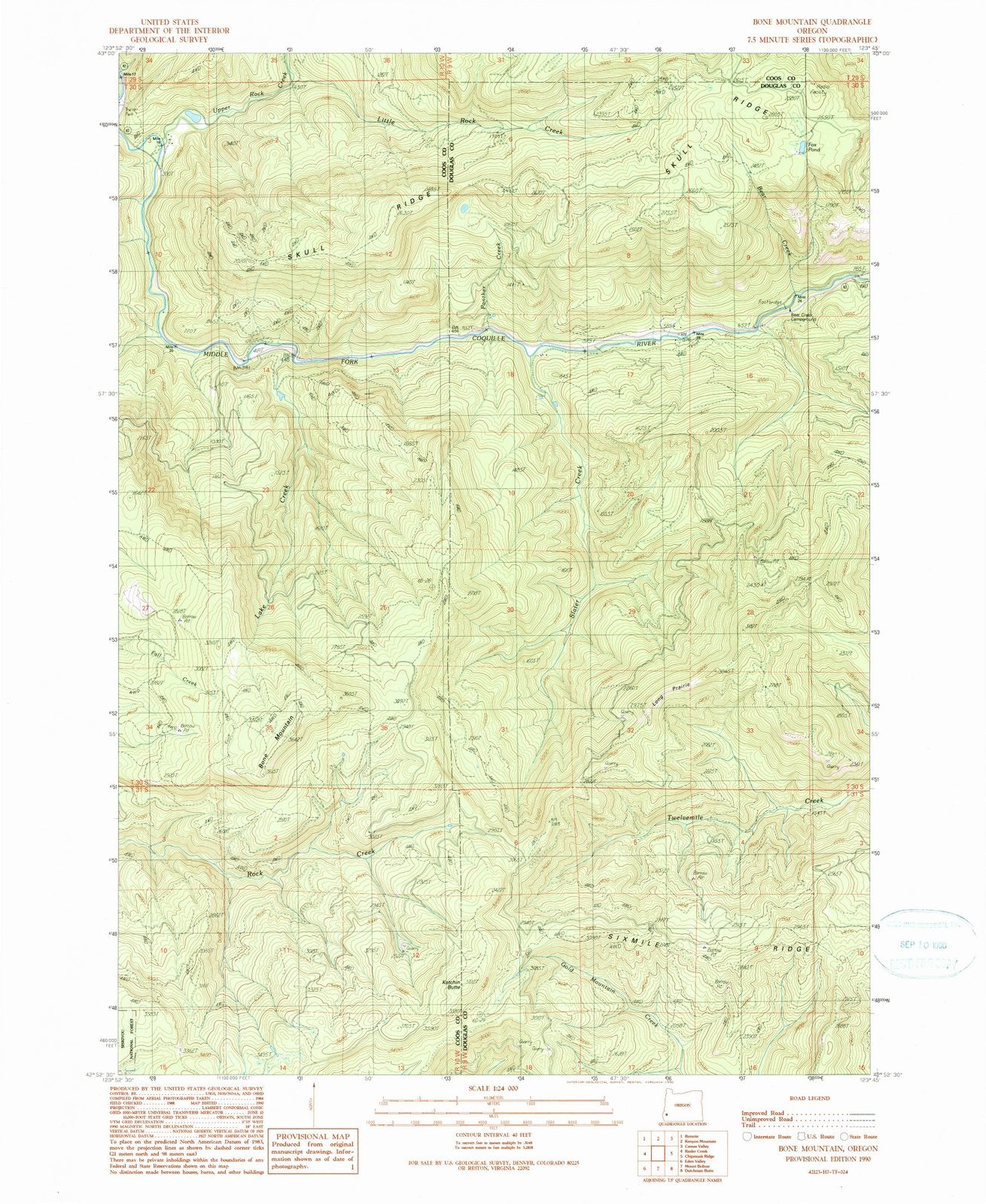 1990 Bone Mountain, OR - Oregon - USGS Topographic Map