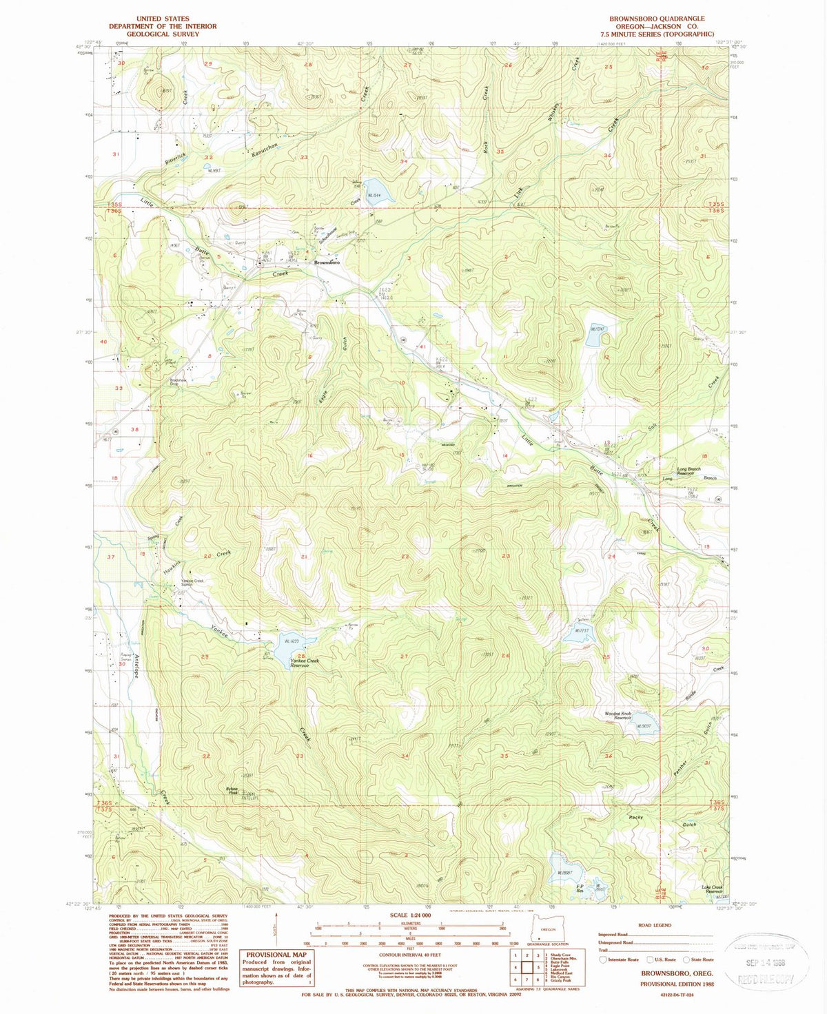 1988 Brownsboro, OR - Oregon - USGS Topographic Map