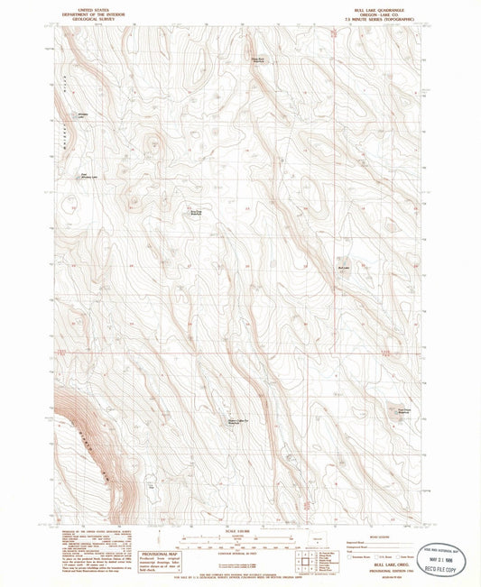 1986 Bull Lake, OR - Oregon - USGS Topographic Map