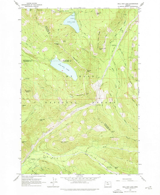 1962 Bull Run Lake, OR - Oregon - USGS Topographic Map