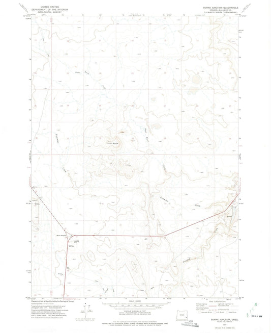 1972 Burns Junction, OR - Oregon - USGS Topographic Map
