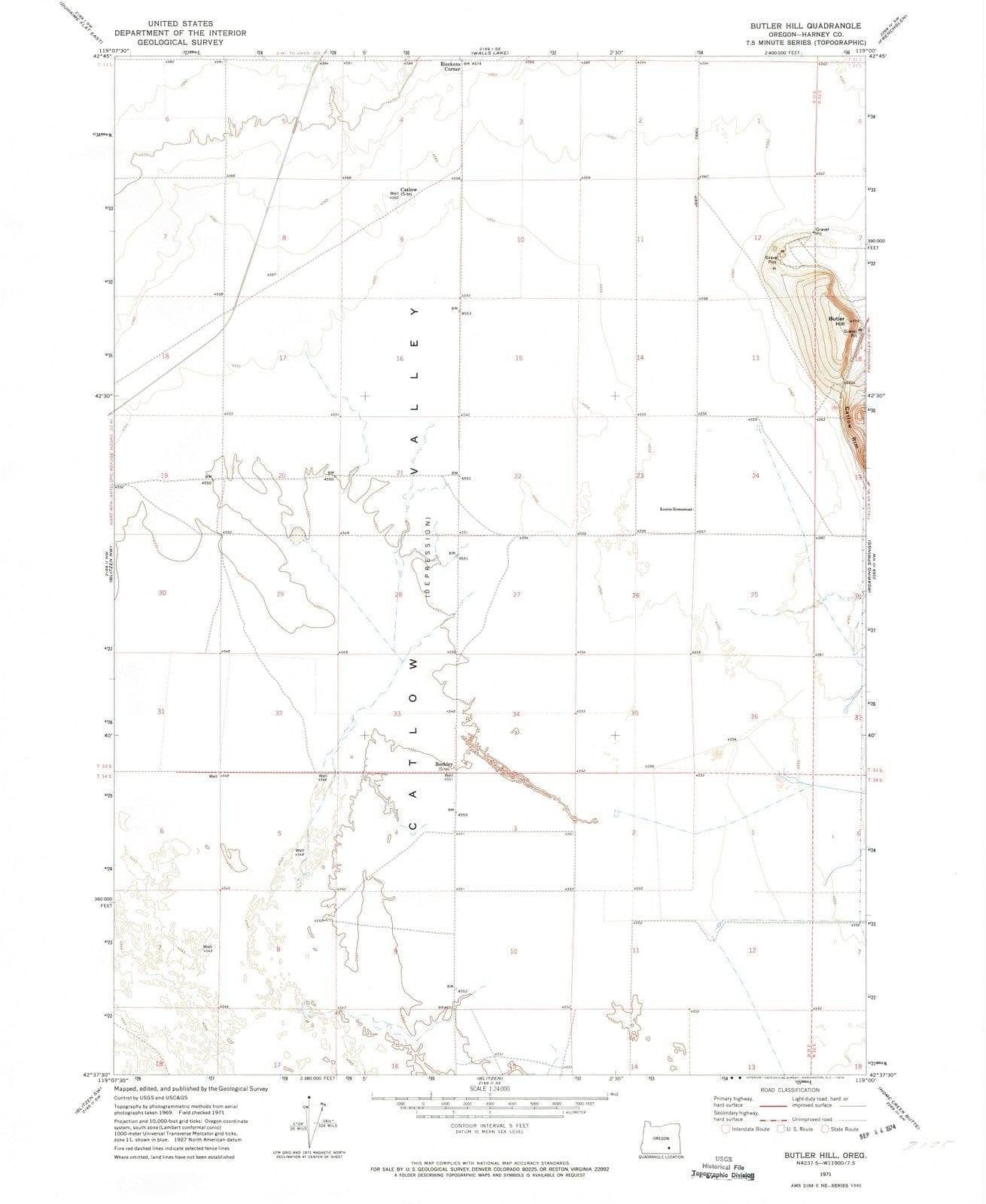 1971 Butler Hill, OR - Oregon - USGS Topographic Map