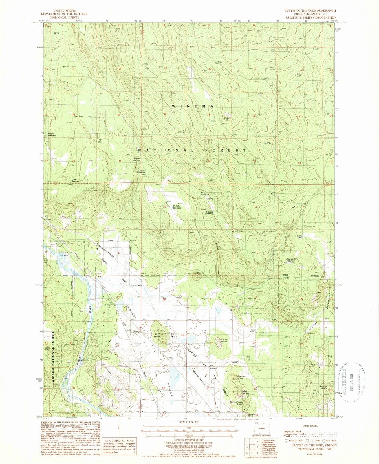 1988 Buttes of The Gods, OR - Oregon - USGS Topographic Map