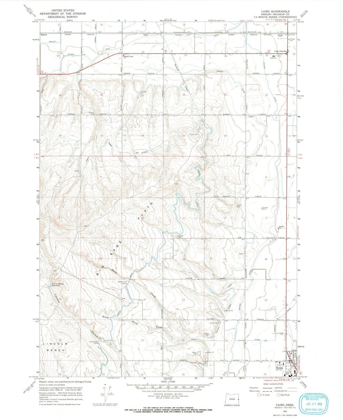 1967 Cairo, OR - Oregon - USGS Topographic Map