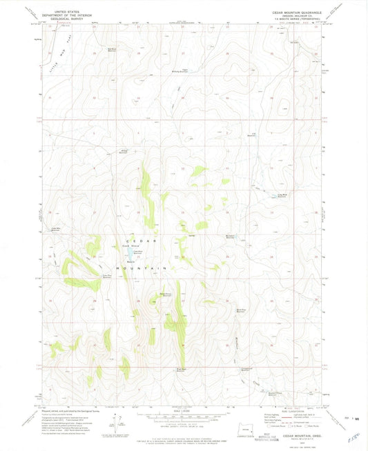 1972 Cedar Mountain, OR - Oregon - USGS Topographic Map