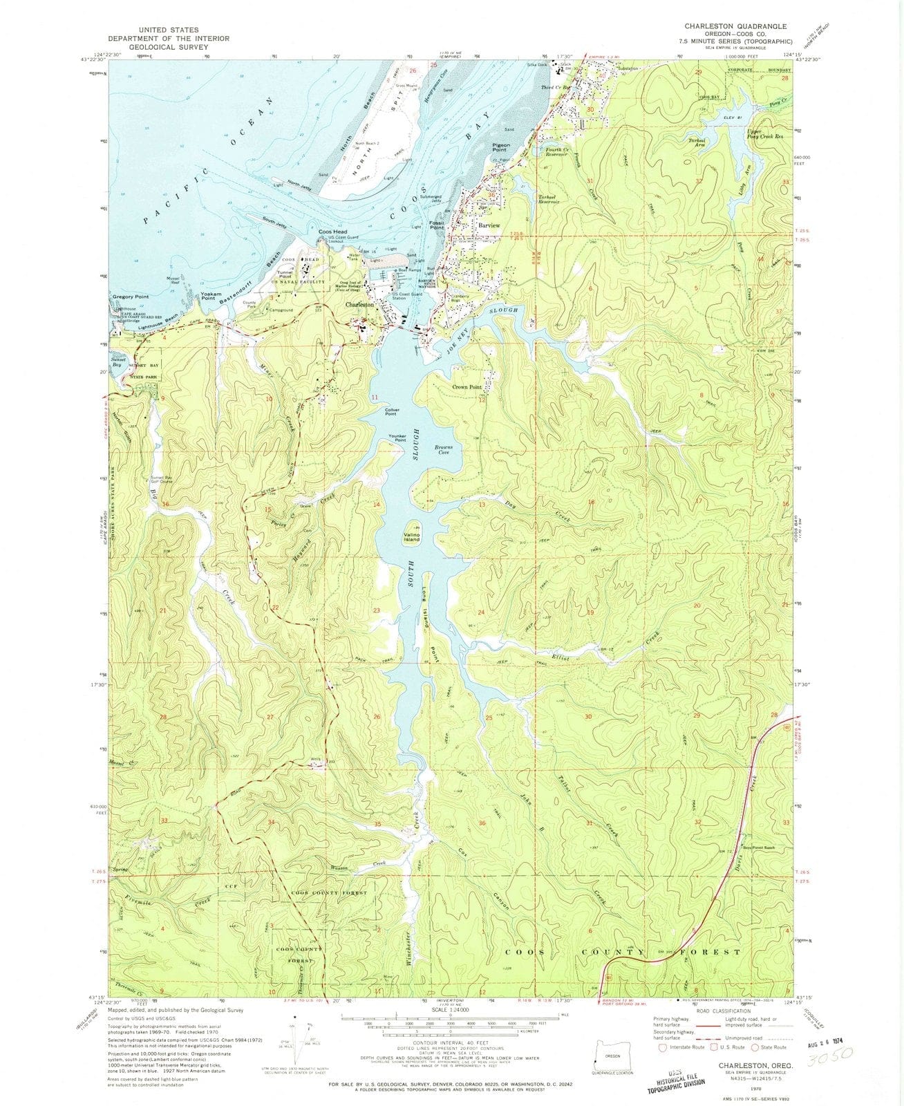 1970 Charleston, OR - Oregon - USGS Topographic Map