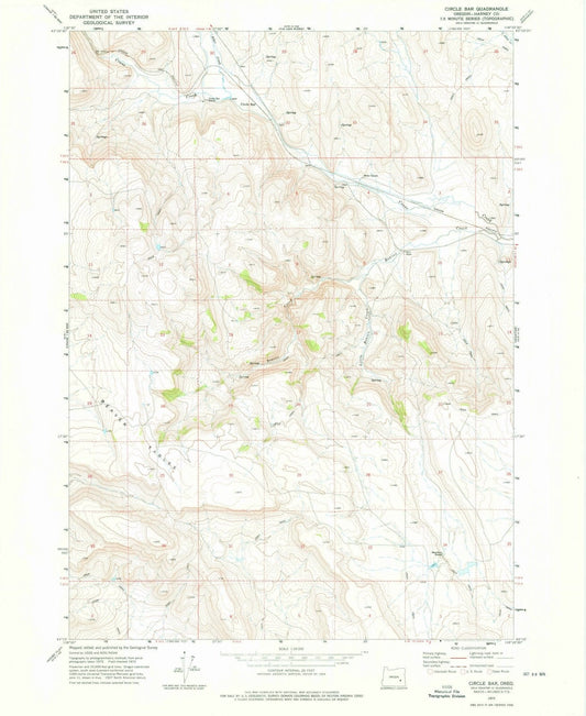 1972 Circle Bar, OR - Oregon - USGS Topographic Map