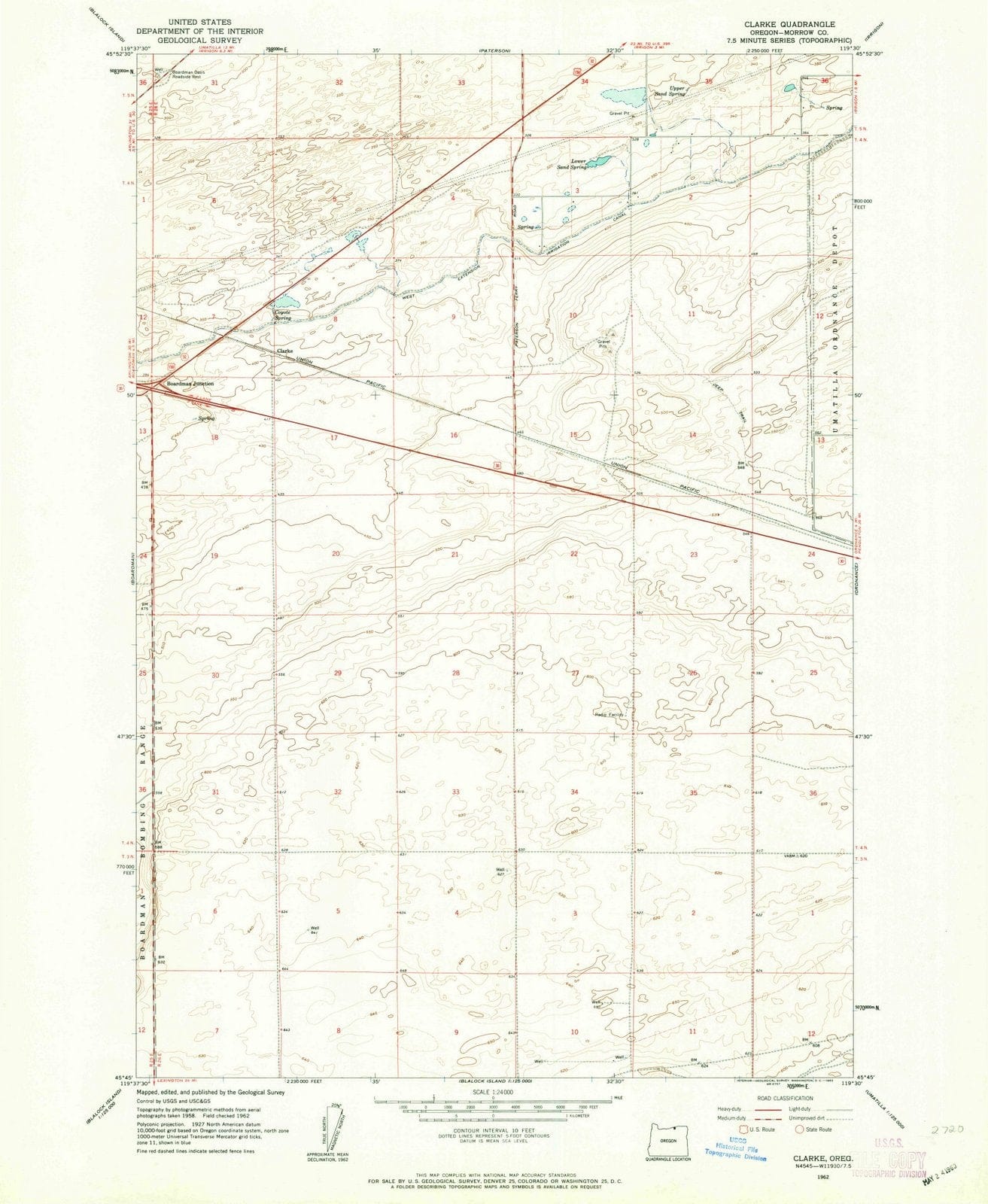 1962 Clarke, OR - Oregon - USGS Topographic Map