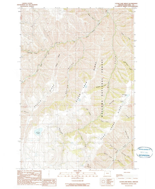 1990 Clear Lake Ridge, OR - Oregon - USGS Topographic Map