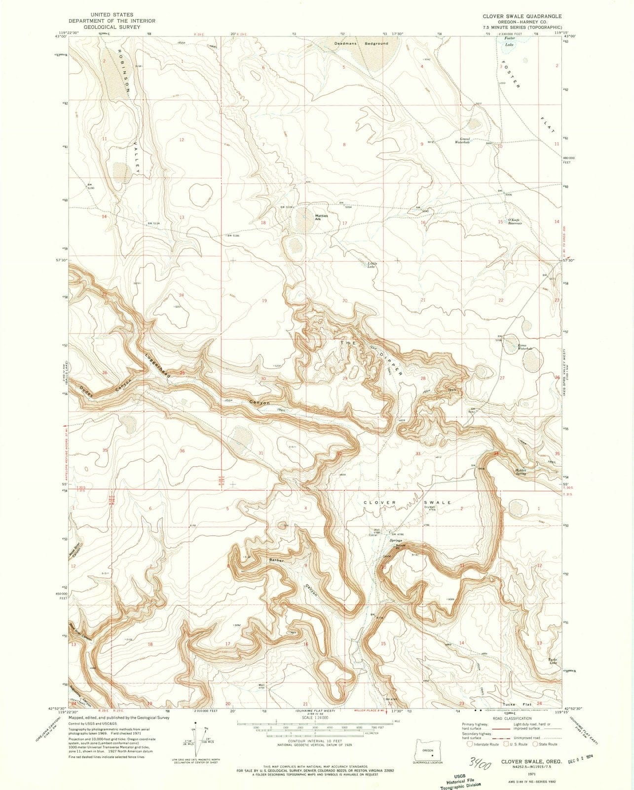 1971 Cloverale, OR - Oregon - USGS Topographic Map