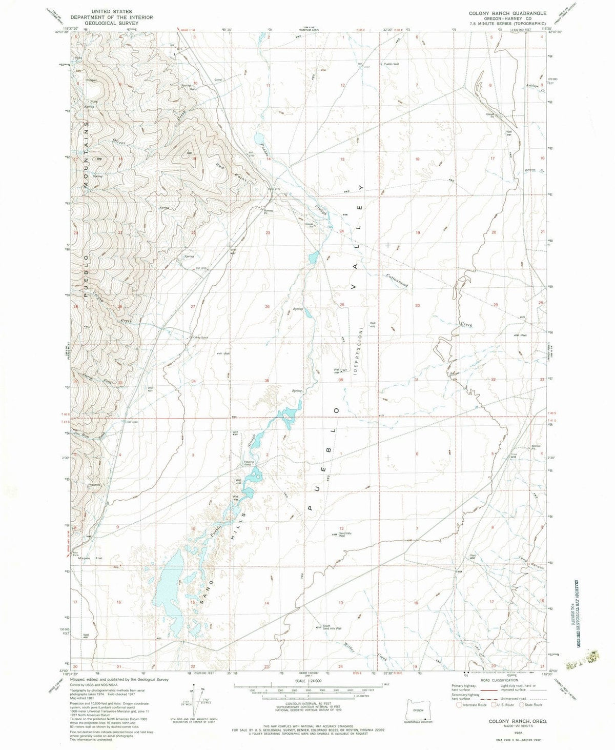 1981 Colony Ranch, OR - Oregon - USGS Topographic Map