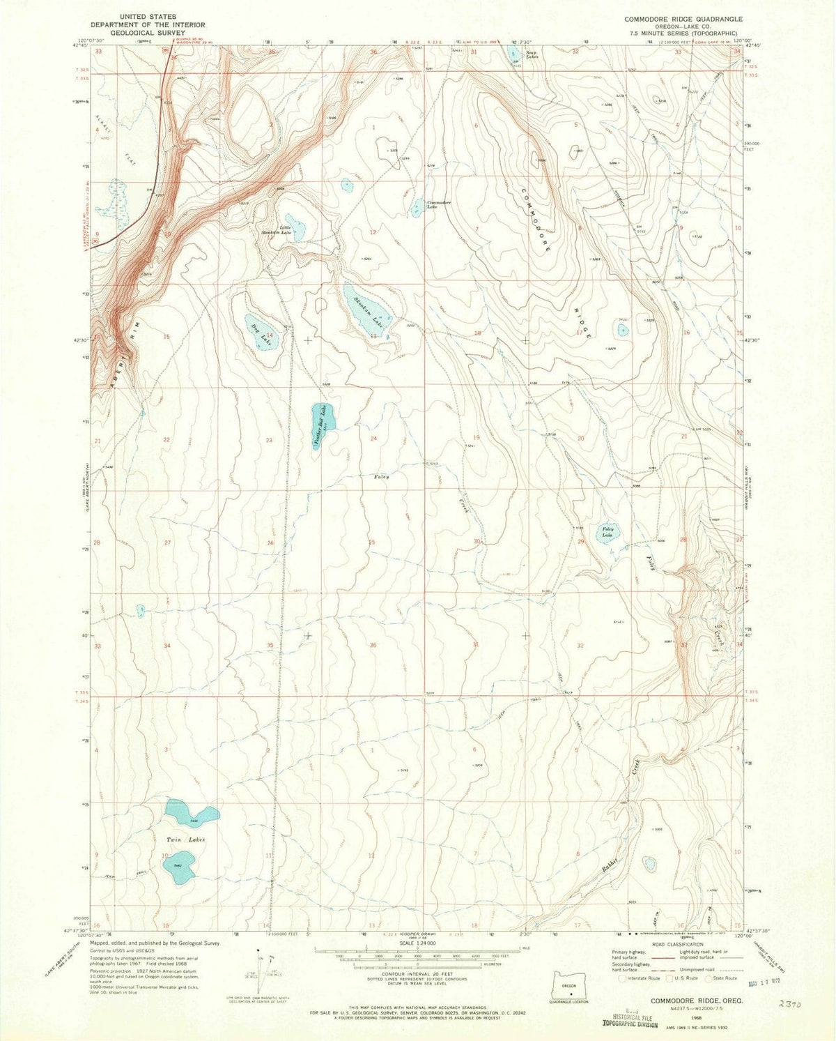 1968 Commodore Ridge, OR - Oregon - USGS Topographic Map