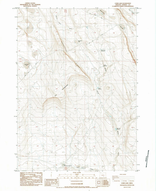 1984 Corn Lake, OR - Oregon - USGS Topographic Map