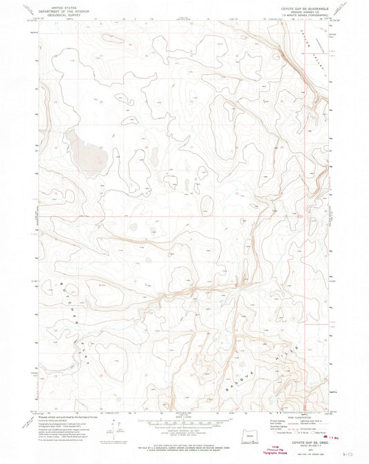 1971 Coyote Gap, OR - Oregon - USGS Topographic Map