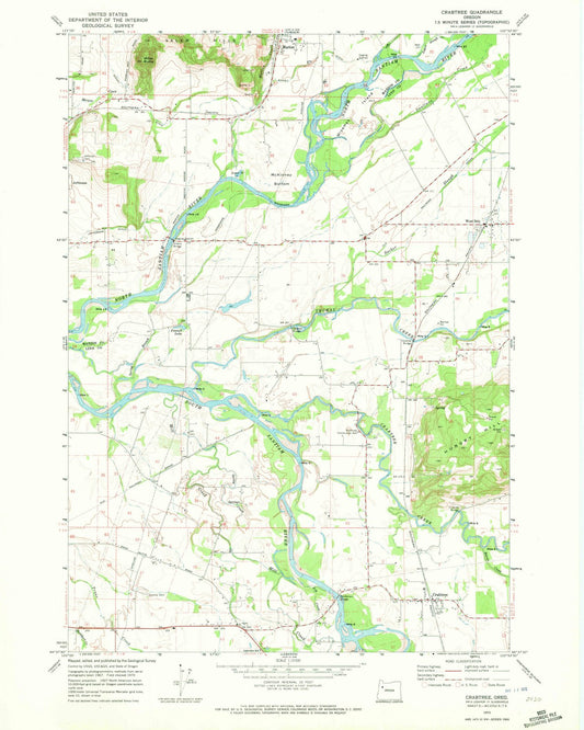 1970 Crabtree, OR - Oregon - USGS Topographic Map