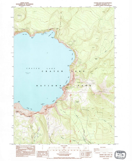 1985 Crater Lake East, OR - Oregon - USGS Topographic Map