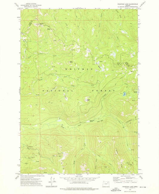 1972 Crawfish Lake, OR - Oregon - USGS Topographic Map