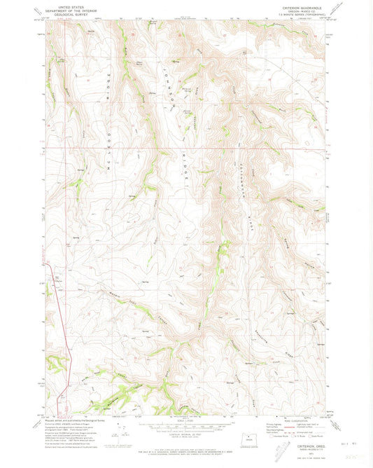 1971 Criterion, OR - Oregon - USGS Topographic Map