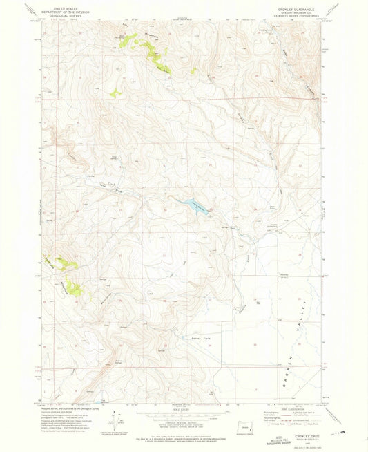 1972 Crowley, OR - Oregon - USGS Topographic Map