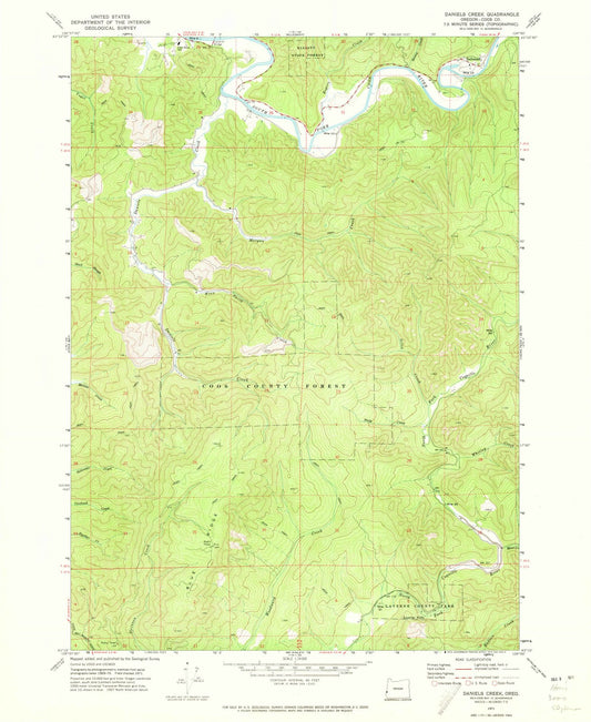 1971 Daniels Creek, OR - Oregon - USGS Topographic Map