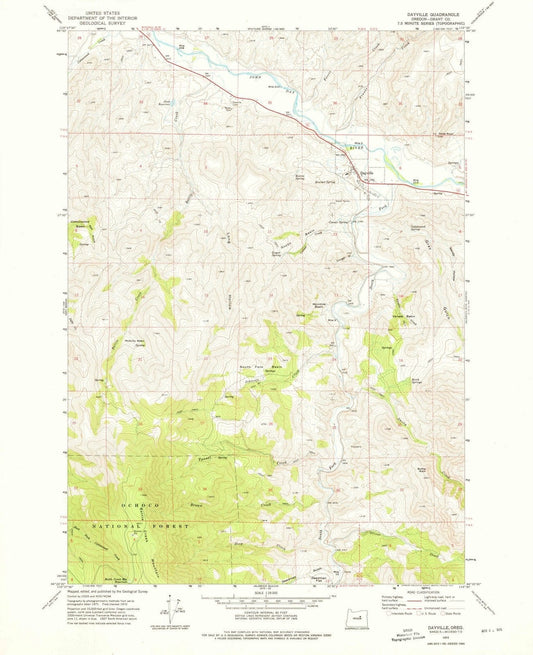 1972 Dayville, OR - Oregon - USGS Topographic Map