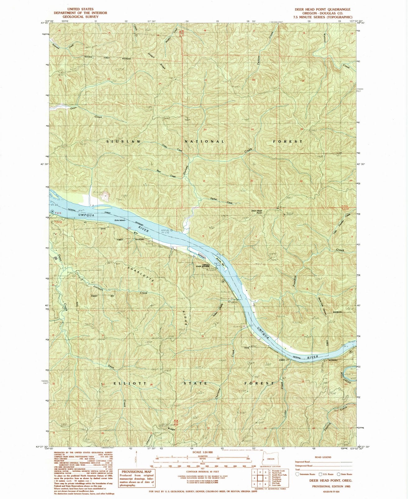1985 Deer Head Point, OR - Oregon - USGS Topographic Map