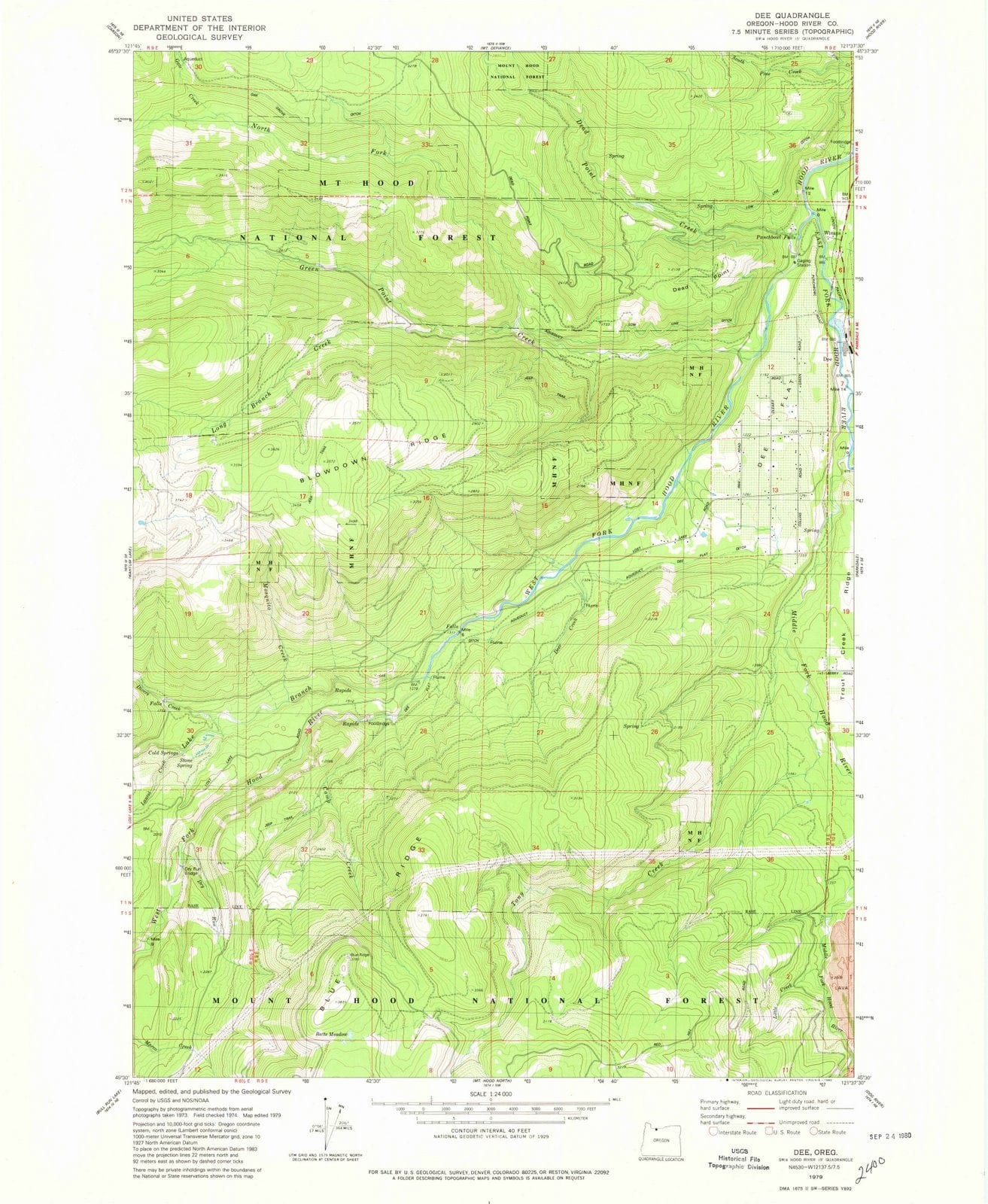 1979 Dee, OR - Oregon - USGS Topographic Map