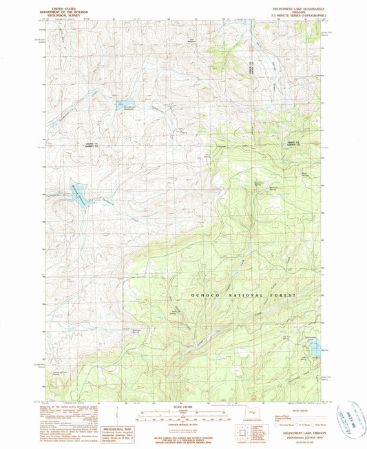 1990 Delintment Lake, OR - Oregon - USGS Topographic Map