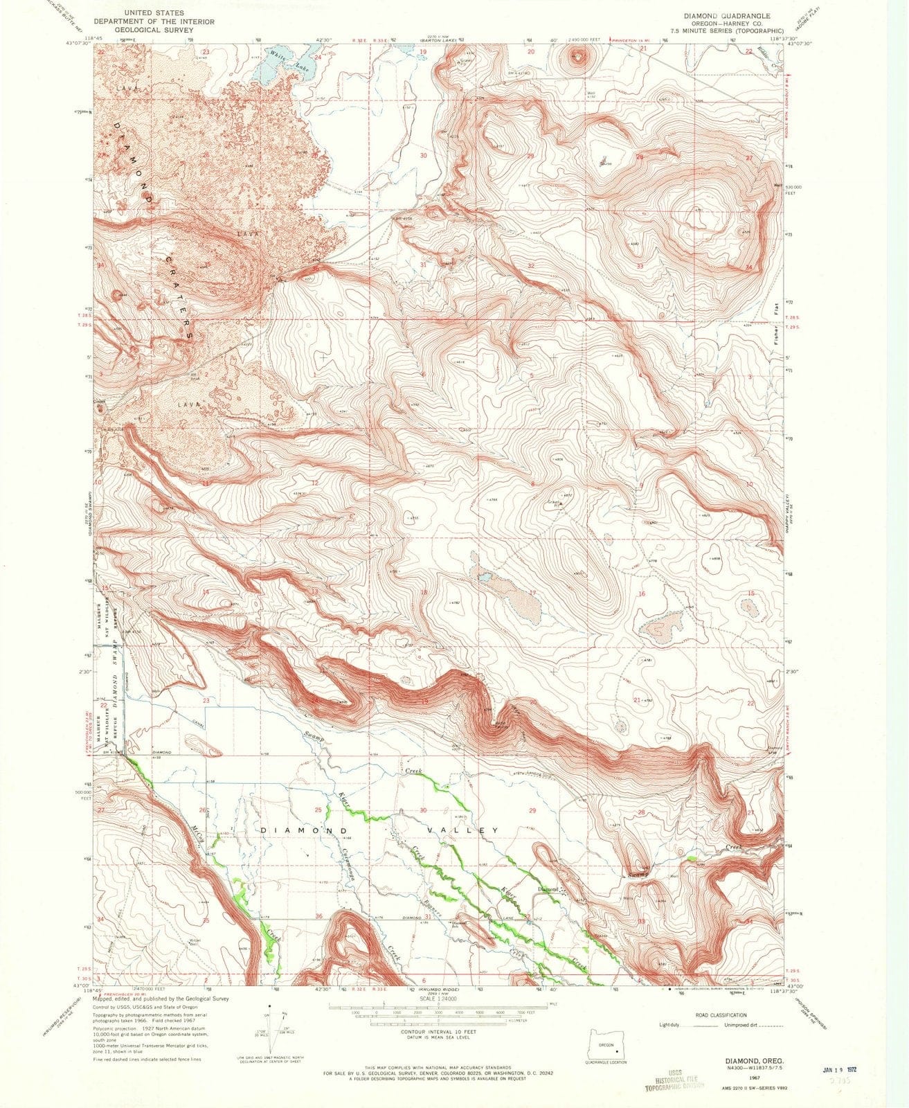 1967 Diamond, OR - Oregon - USGS Topographic Map
