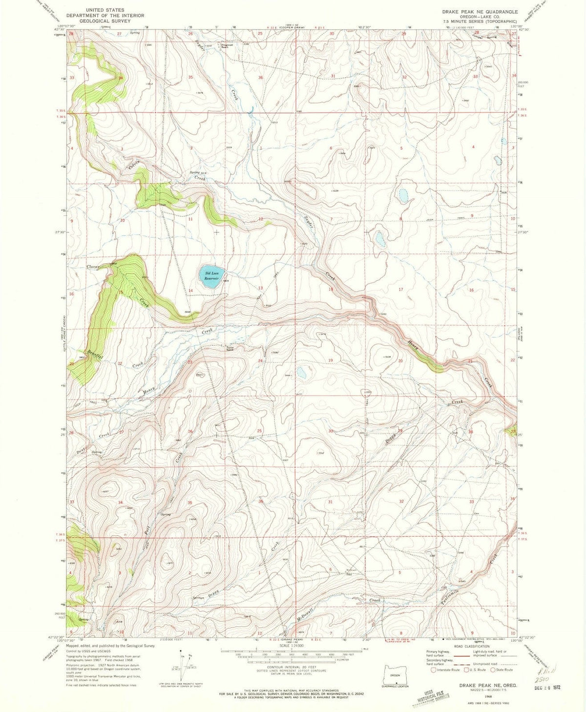1968 Drake Peak, OR - Oregon - USGS Topographic Map