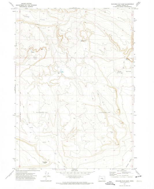 1971 Duhaime Flat East, OR - Oregon - USGS Topographic Map