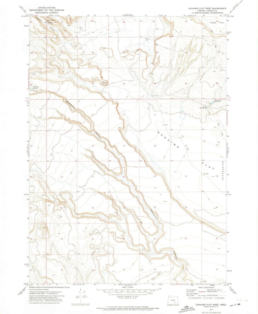 1971 Duhaime Flat West, OR - Oregon - USGS Topographic Map