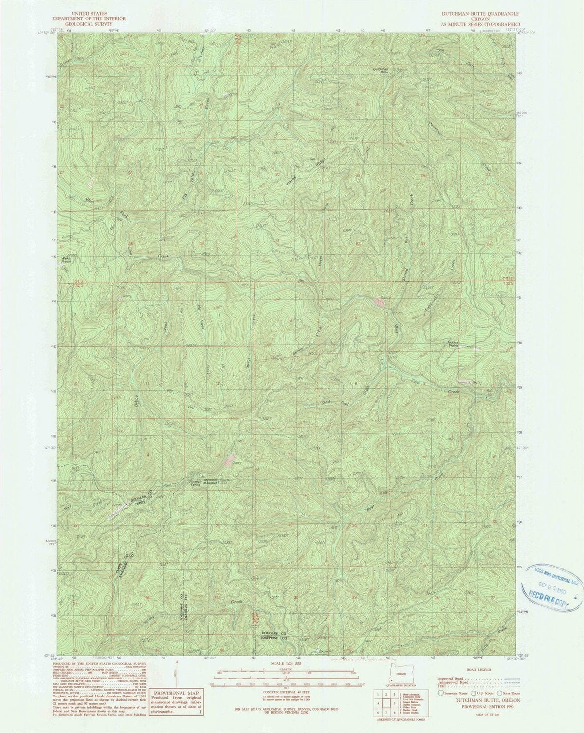 1990 Dutchman Butte, OR - Oregon - USGS Topographic Map