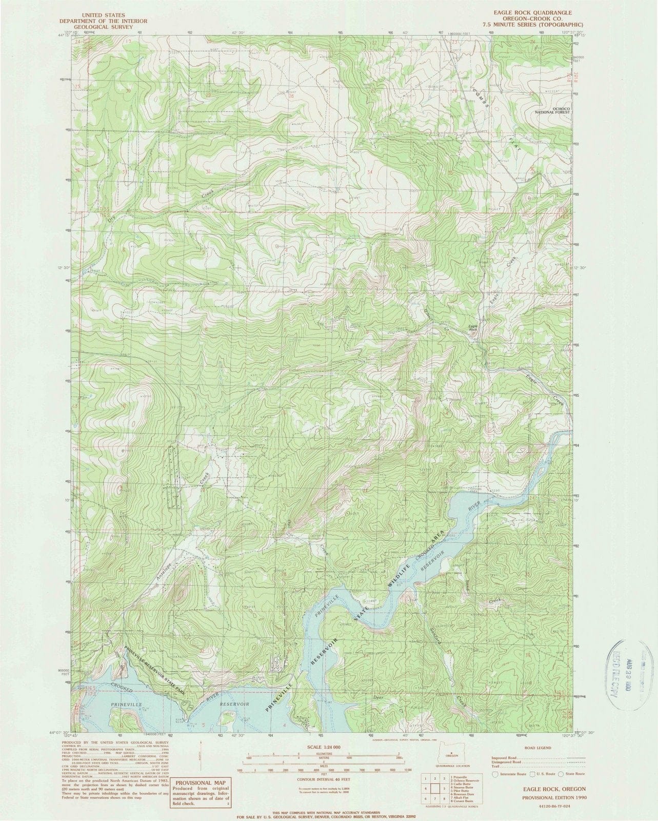 1990 Eagle Rock, OR - Oregon - USGS Topographic Map