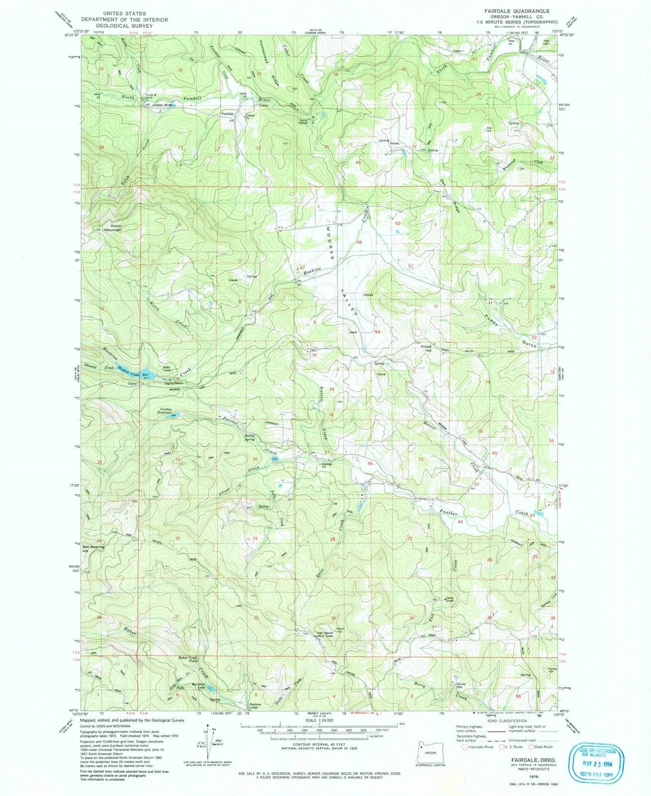 1979 Fairdale, OR - Oregon - USGS Topographic Map