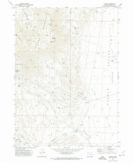 1971 Fields, OR - Oregon - USGS Topographic Map