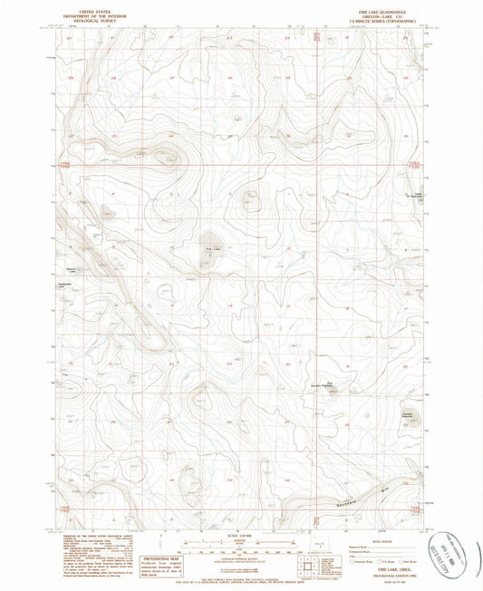 1985 Fire Lake, OR - Oregon - USGS Topographic Map