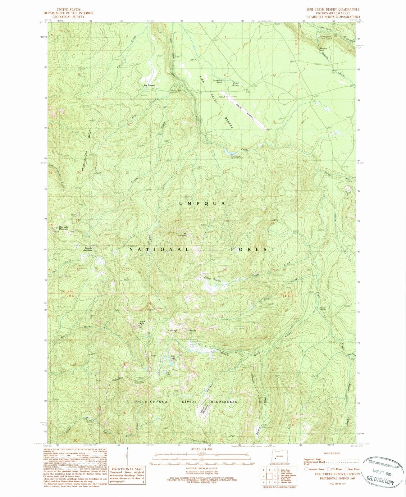 1989 Fish Creek Desert, OR - Oregon - USGS Topographic Map
