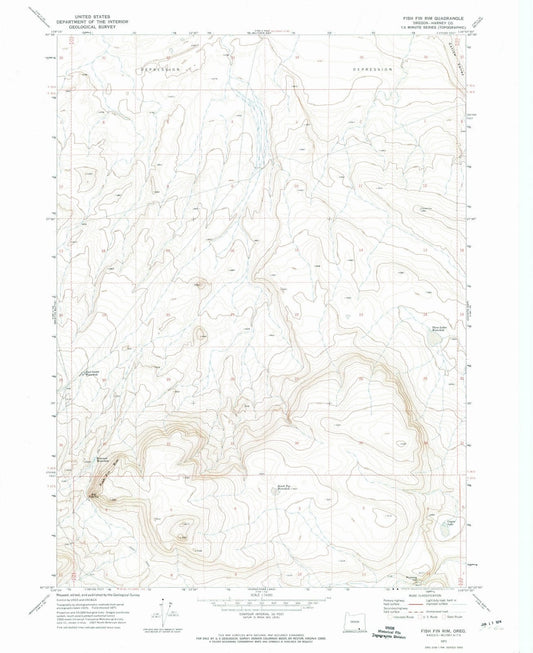 1971 Fish Fin Rim, OR - Oregon - USGS Topographic Map