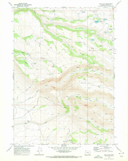 1968 Fish Lake, OR - Oregon - USGS Topographic Map
