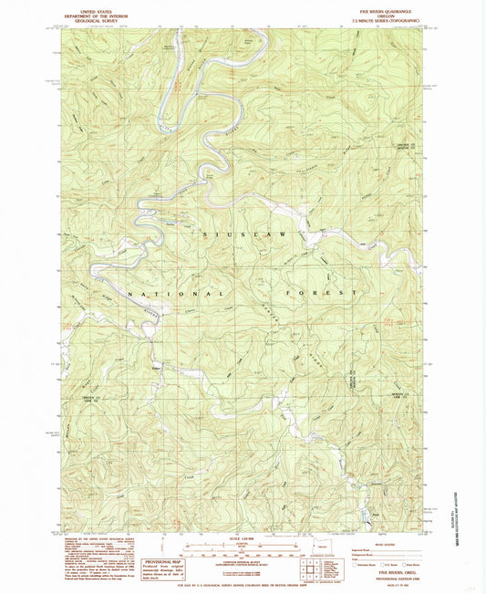 1984 Five Rivers, OR - Oregon - USGS Topographic Map