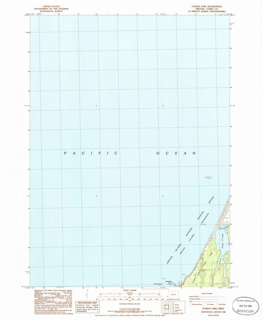 1986 Floras Lake, OR - Oregon - USGS Topographic Map